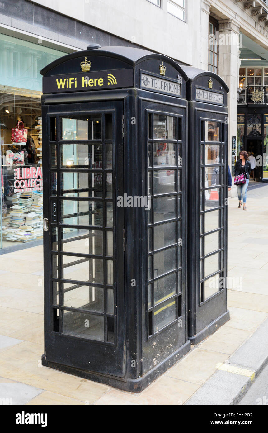 London Phone Boxes that double as Wifi Hotspots Stock Photo Alamy