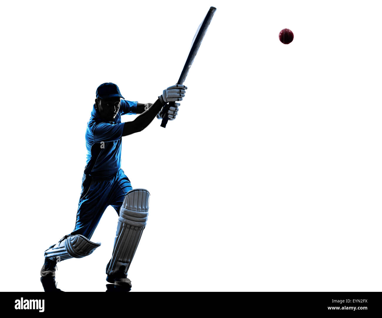 Cricket player batsman in silhouette Cut Out Stock Images & Pictures Alamy