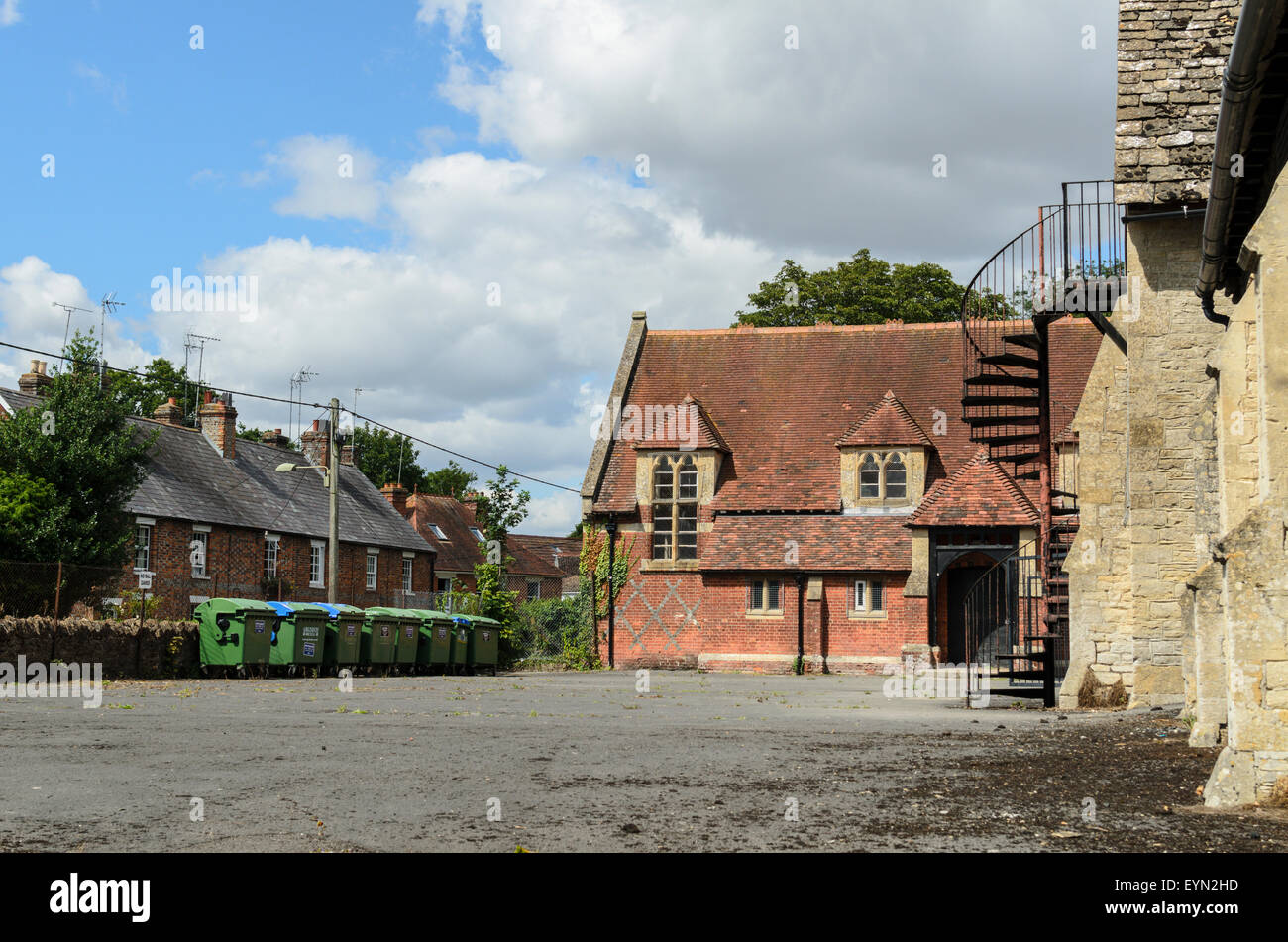 A schoolyard at King Alfred's School, Wantage, Oxfordshire, England, UK Stock Photo