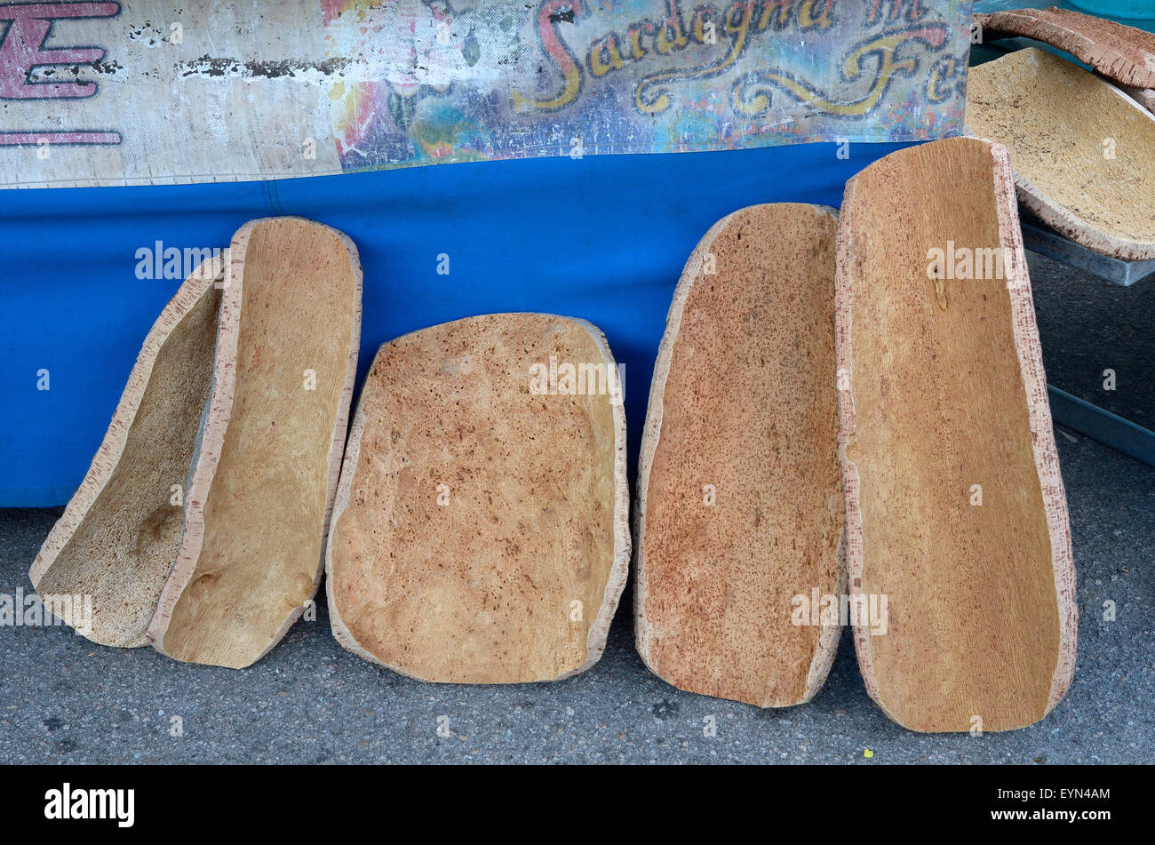Sardinia , Italy: dishes made of cork. Stock Photo