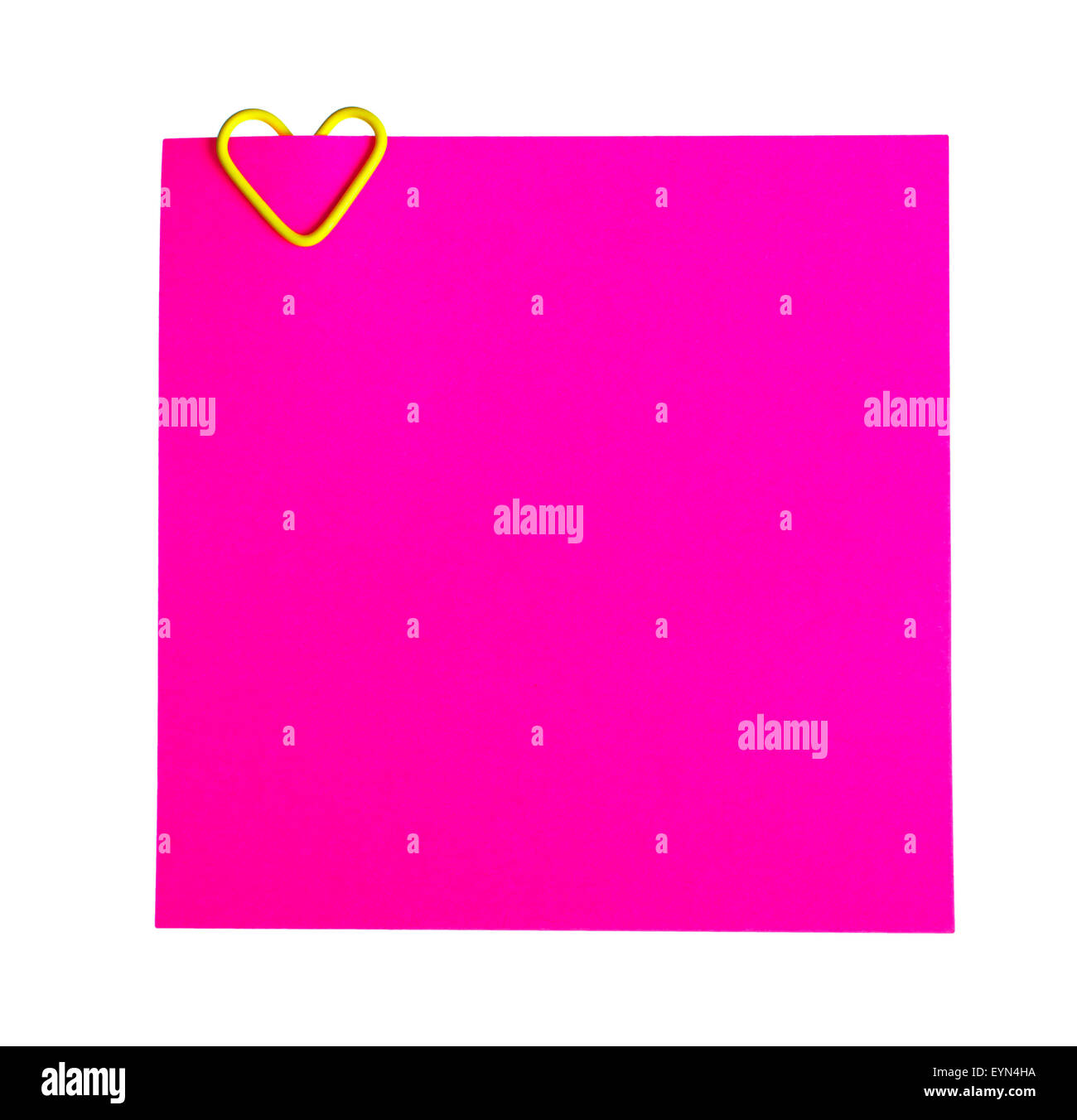 the memo paper and clip in the form of heart Stock Photo Alamy