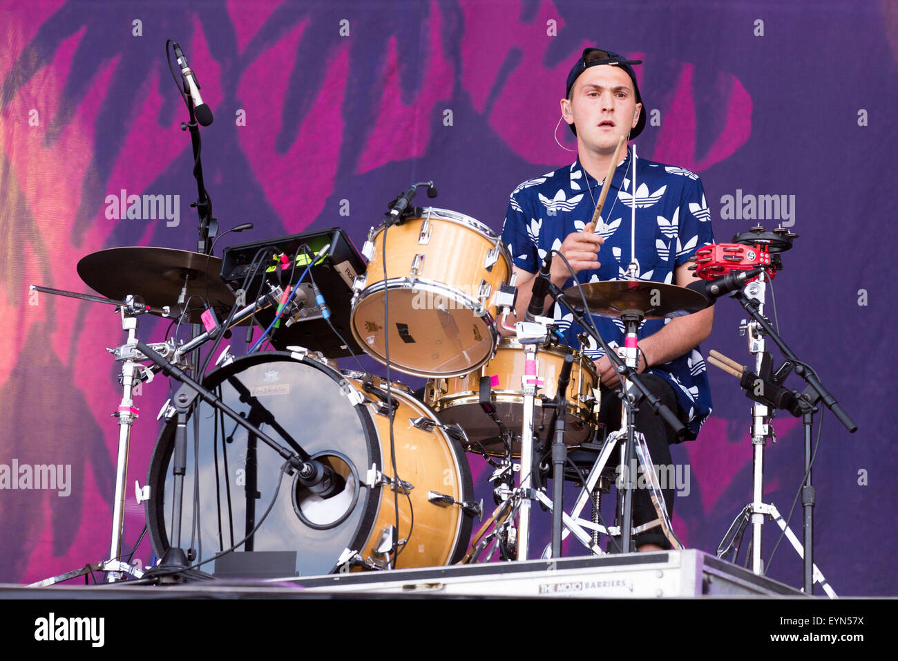 July 31, 2015 - Chicago, Illinois,  - Drummer JOE SEAWARD of Glass  Animals performs live in Grant