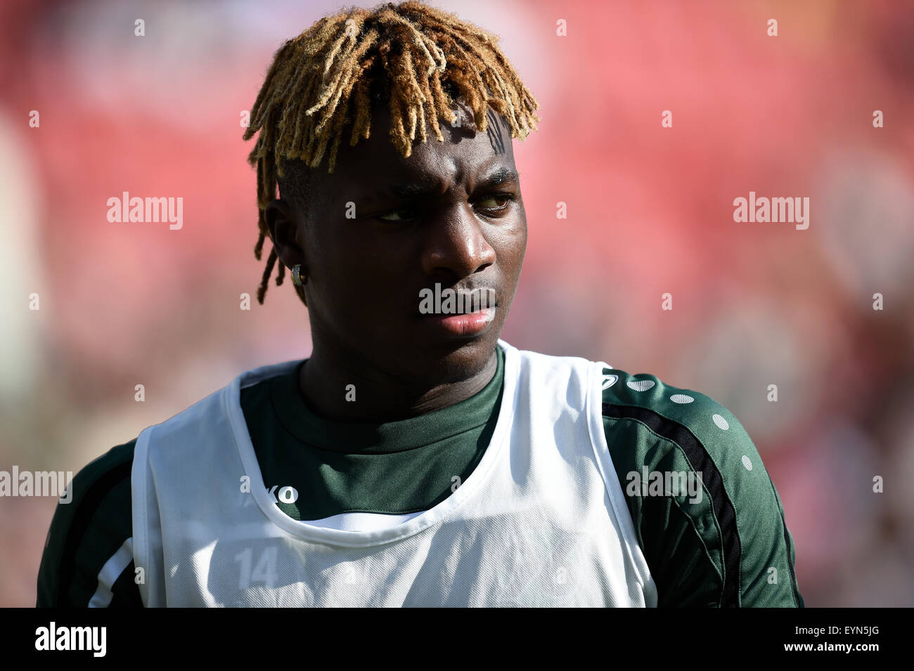 Hannover's Allan Saint-Maximin pictured before the soccer friendly between Hannover 96 and AFC Sunderland at the HDI-Arena in Hannover, Germany, 1 August 2015. PHOTO: ALEXANDER KOERNER//dpa Stock Photo