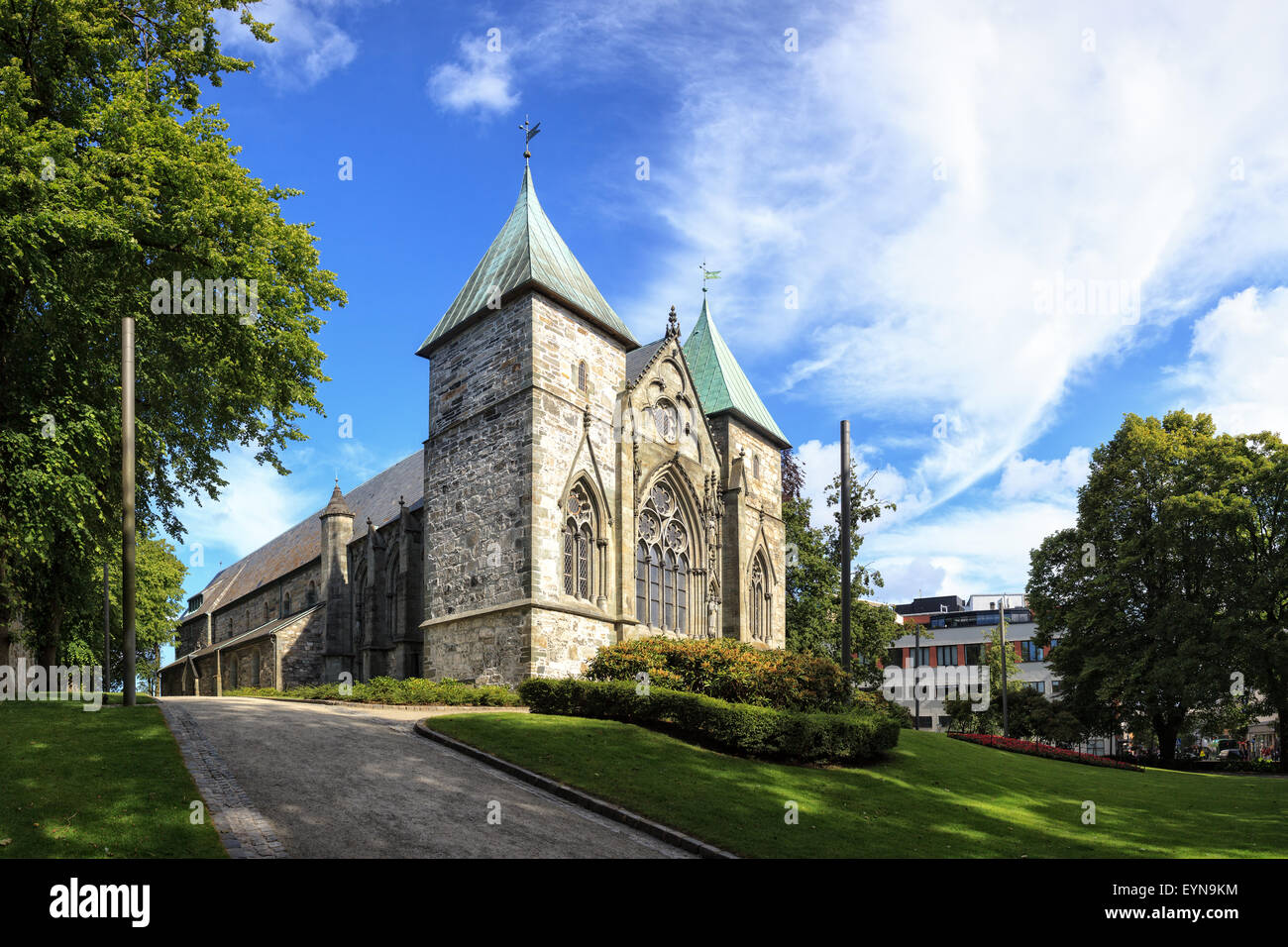 Famous Stavanger Domkirke one of the oldest churches in Norway. Stock Photo
