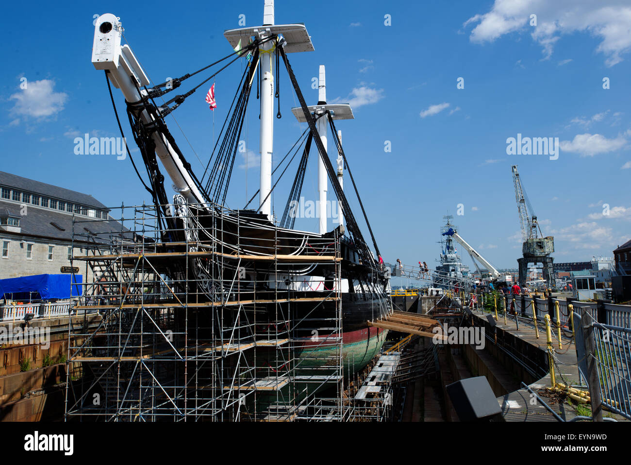 USS constitution in dry dock museum Boston USA Stock Photo