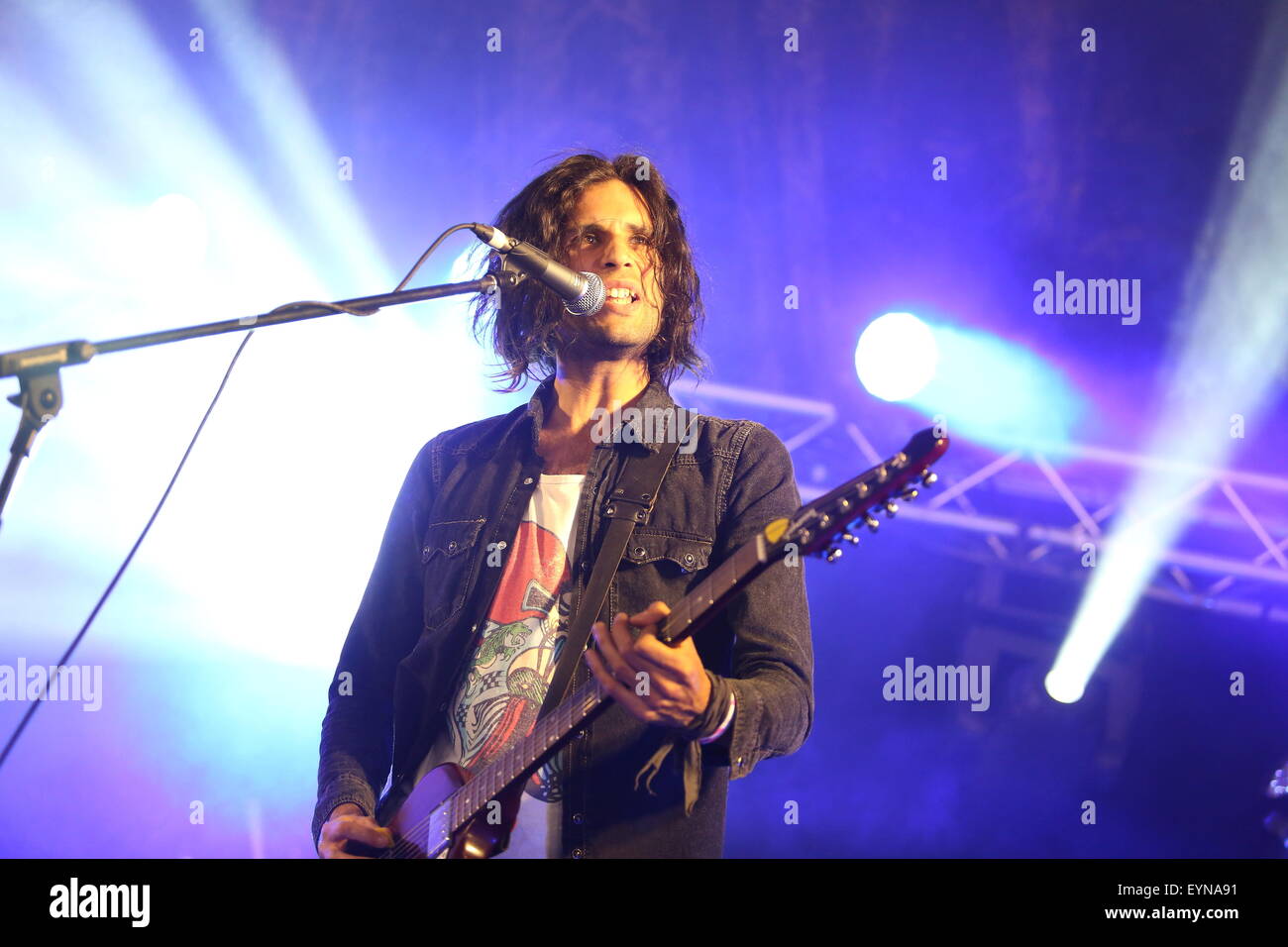 Penrith, Cumbria, UK. 1st August, 2015. Turbowolf perform live on the Calling Out Stage at Kendal Calling 2015. Stock Photo