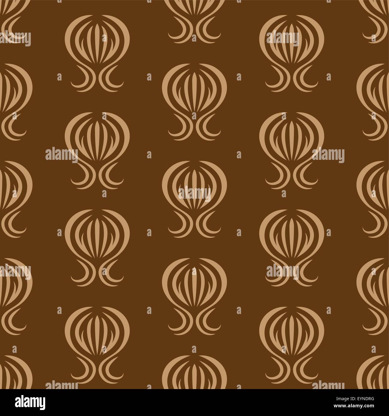 Vector wallpaper with a repeating pattern on a brown background Stock ...
