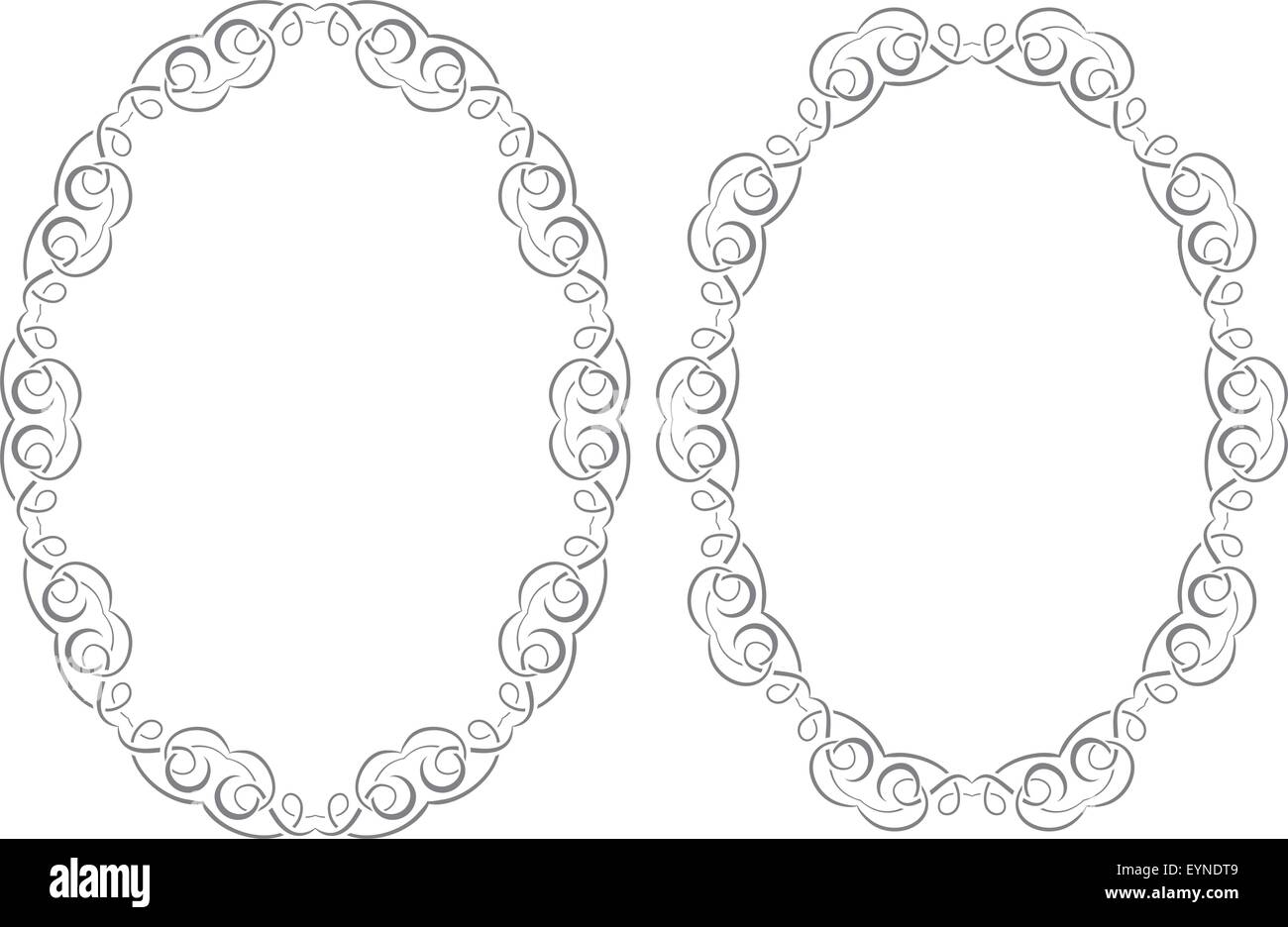 Two oval frames Black and White Stock Photos & Images - Alamy