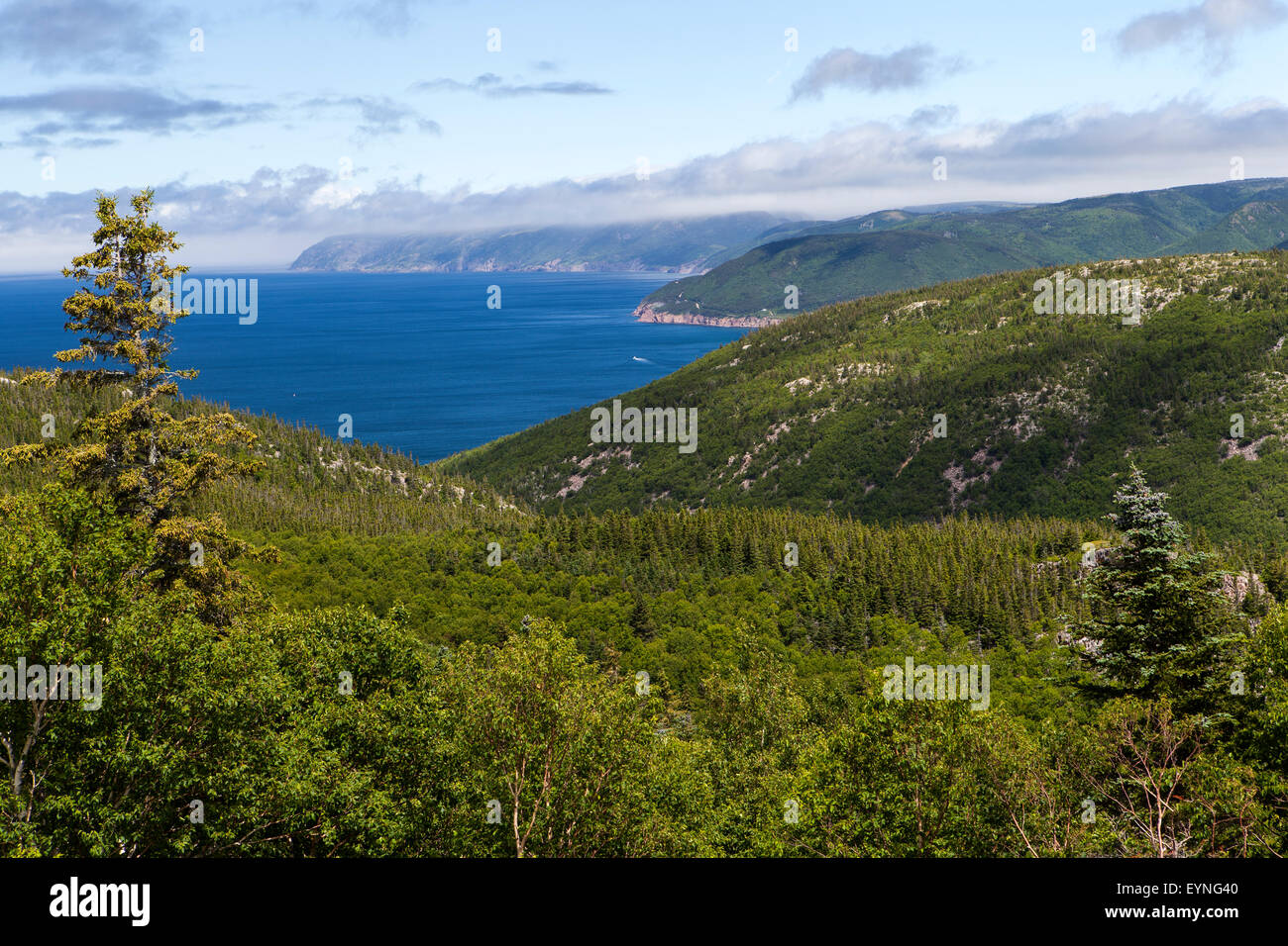 Scenic coastal view on Cabot Trail, Cape Breton Highlands National Park Stock Photo