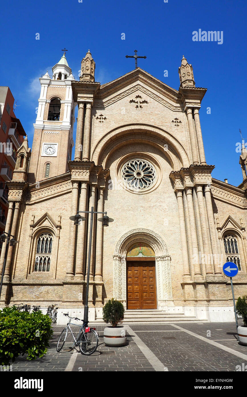 Facade of Sacro Cuore church, Sacred Heart church, Pescara. Stock Photo