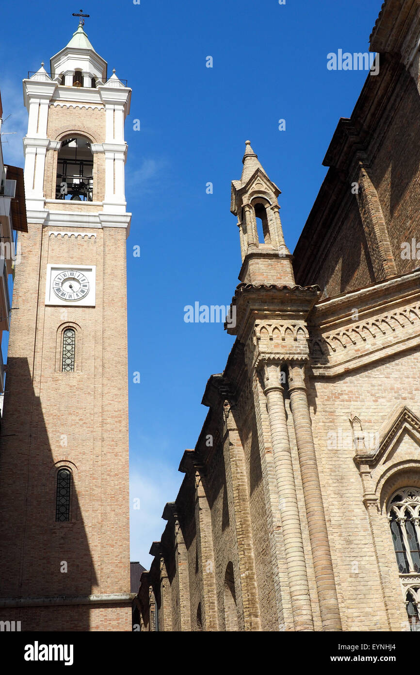 Bell tower and church. Stock Photo