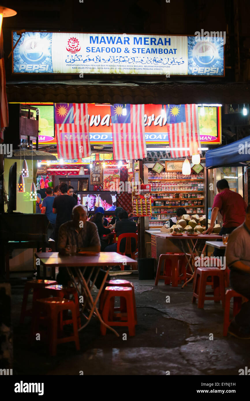 Roadside malay restaurant around Petaling street, chinatown of Kuala
