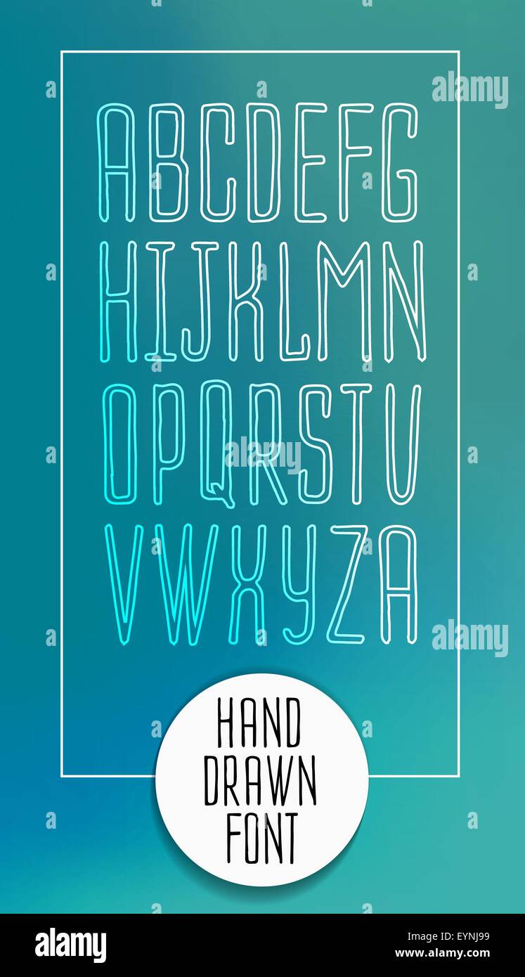 hand drawn letters Stock Vector Image & Art - Alamy