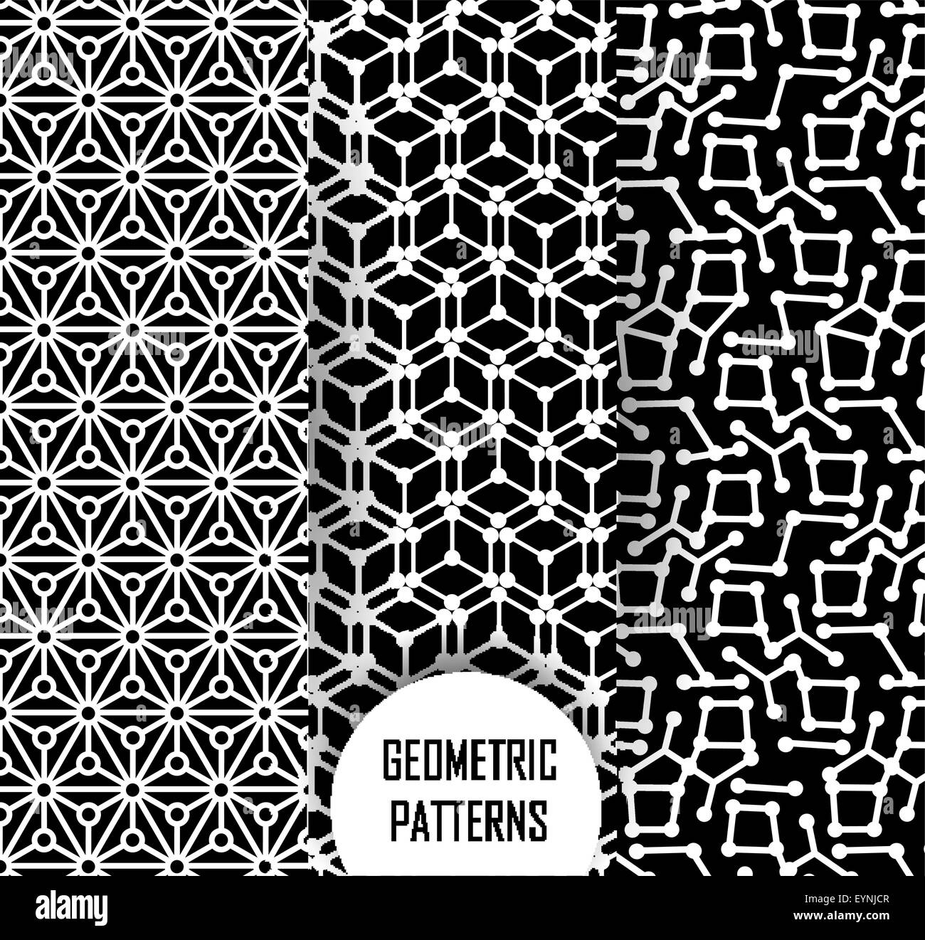geometric pattern in op art design. Black and white art Stock Vector