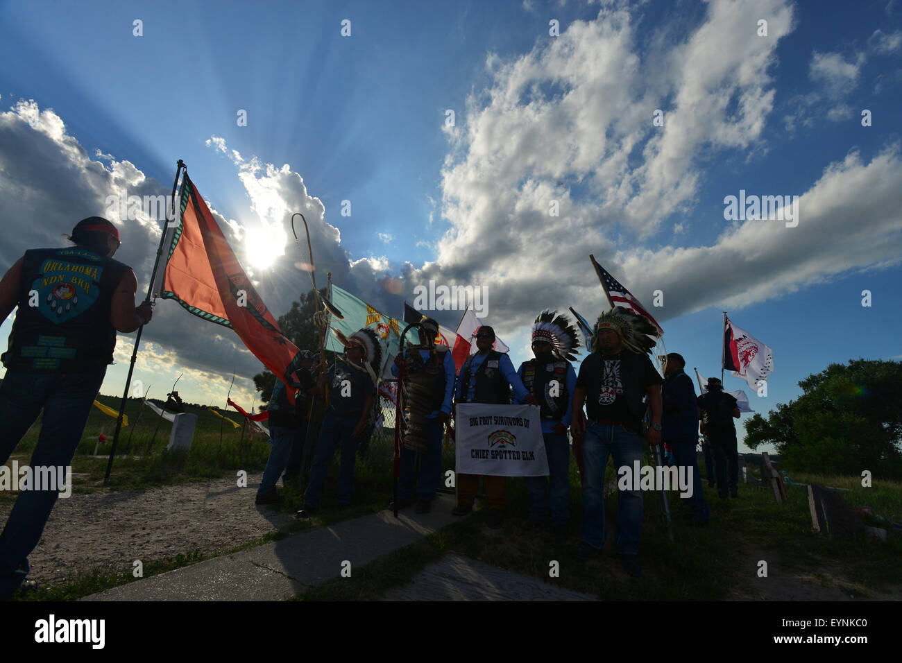 Pine Ridge Reservation, South Dakota, US. 1st Aug, 2015. Hundreds of