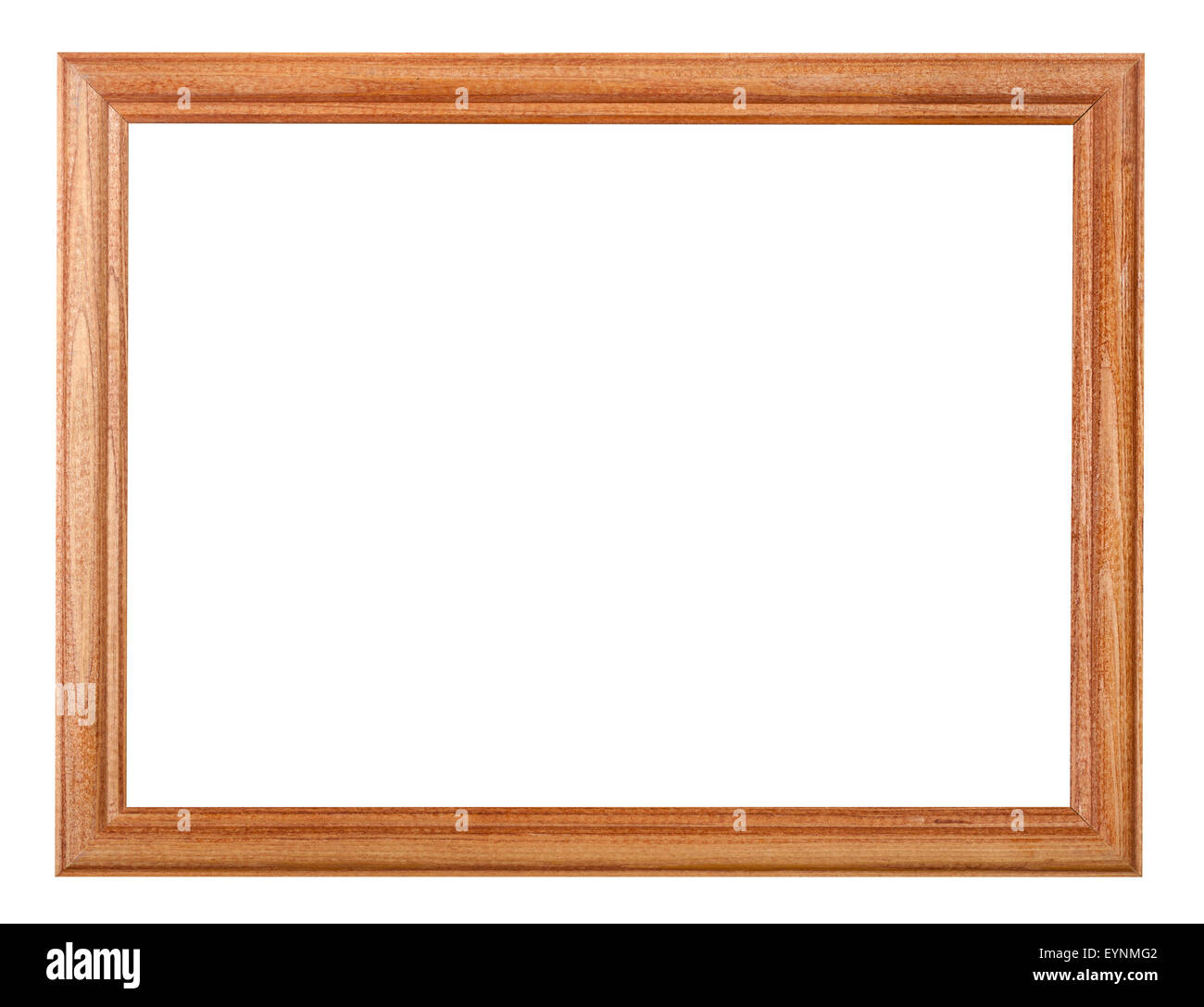 simple lacquered narrow wooden picture frame with cut out blank space ...