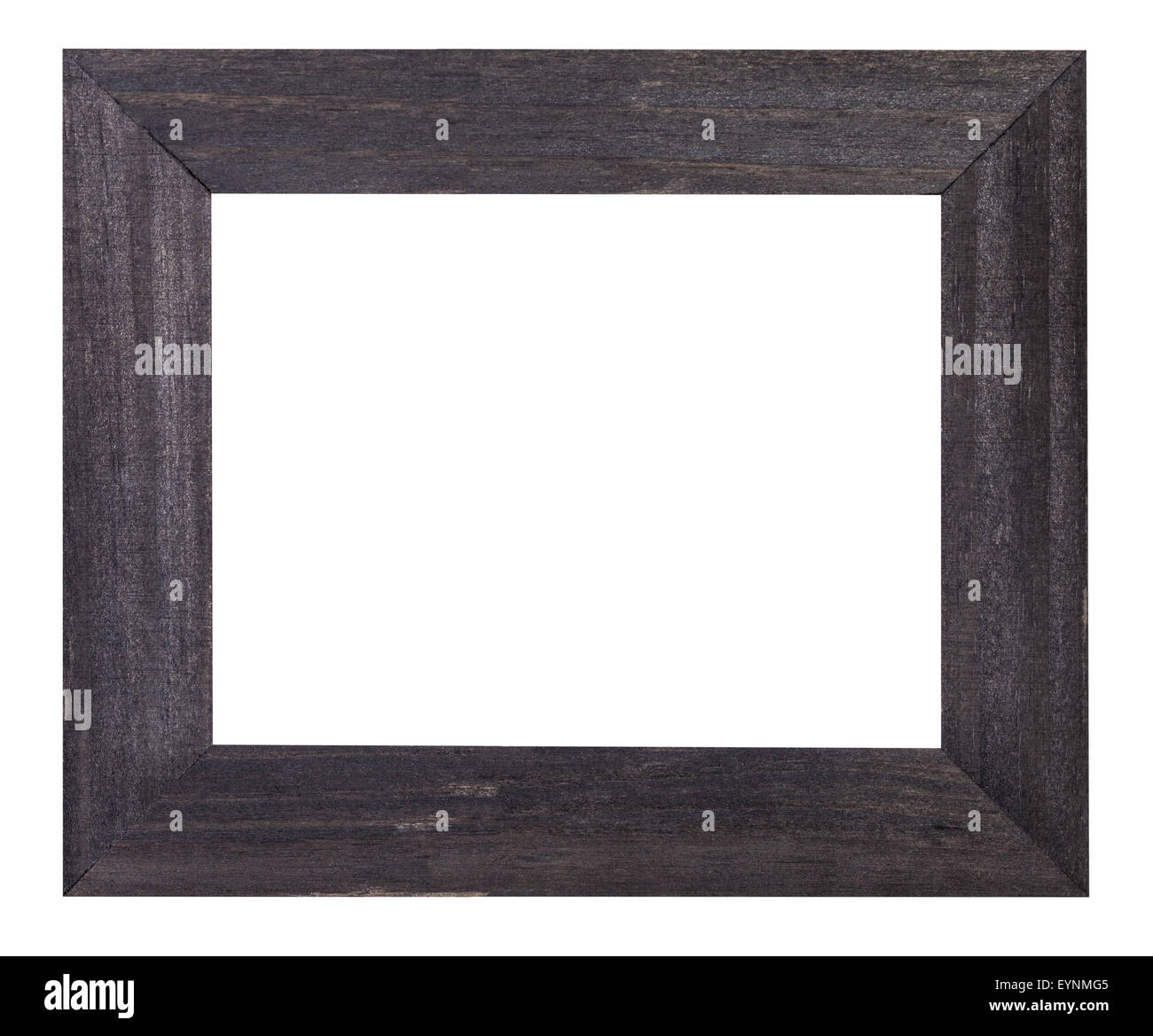 black painted flat wooden picture frame with cut out blank space