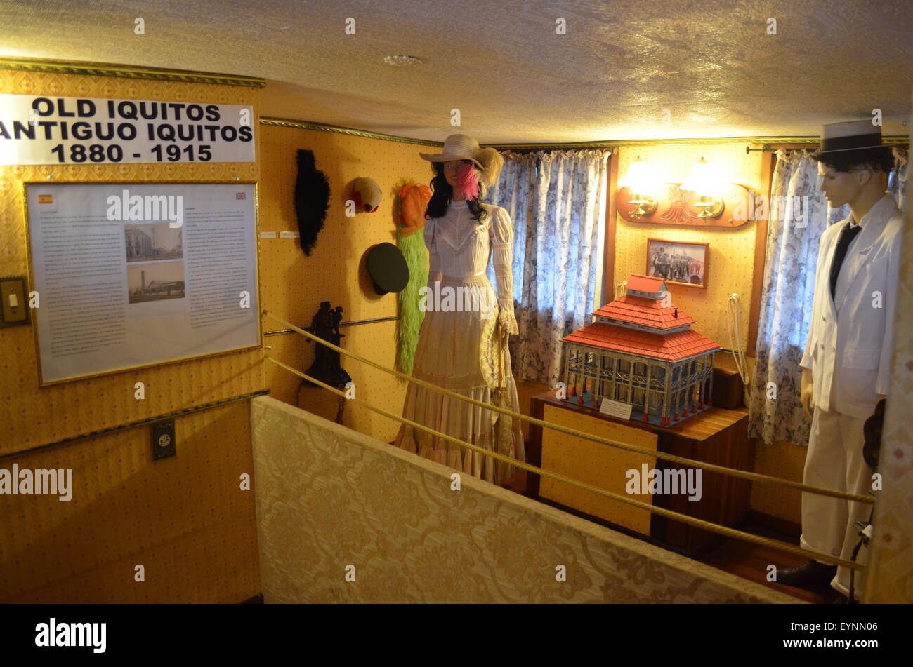 Exhibits depicting traditional dress onboard the Amazonian RubberBoom