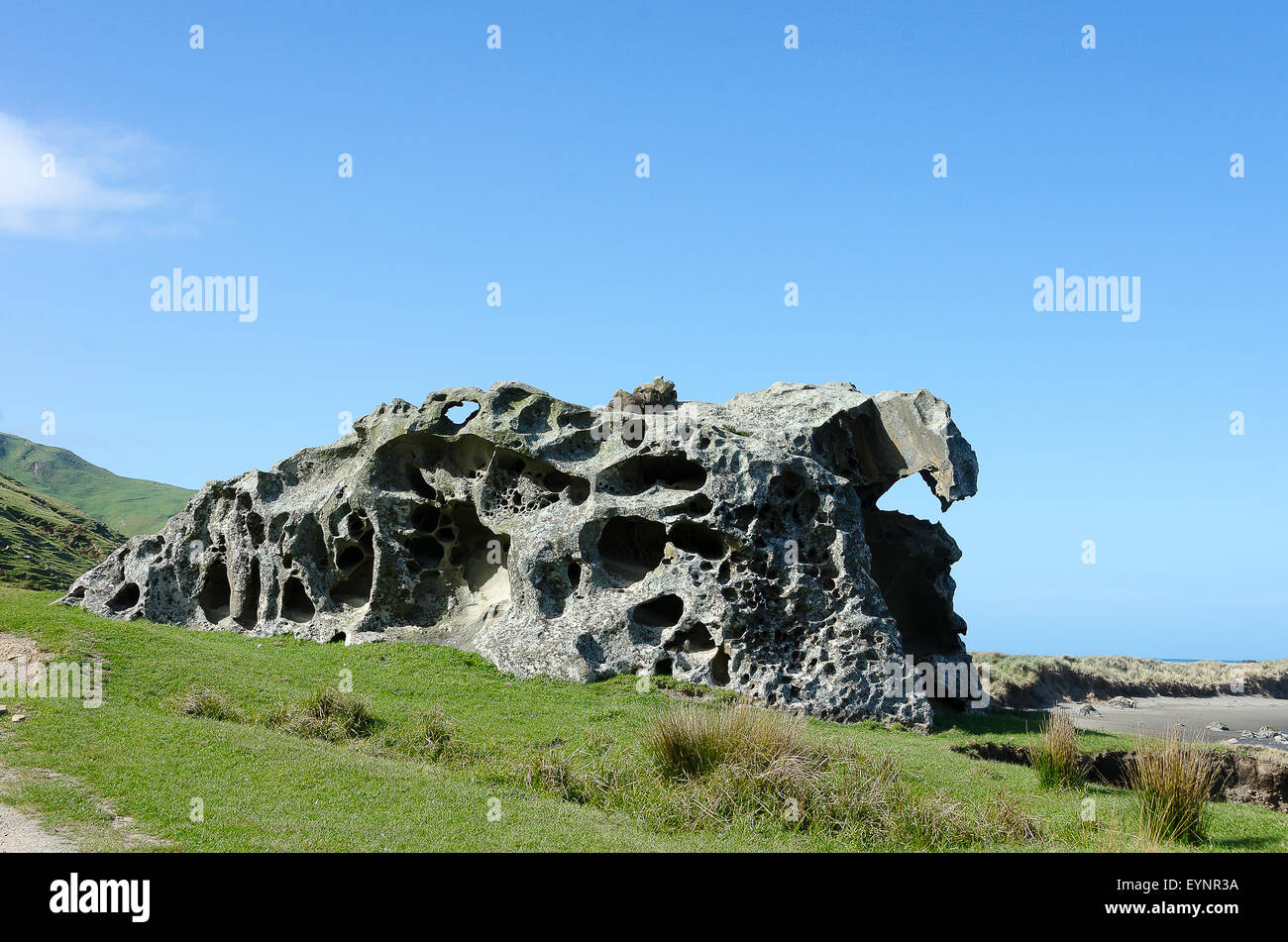 rock, Glenburn, Wairarapa, North Island, New Zealand Stock