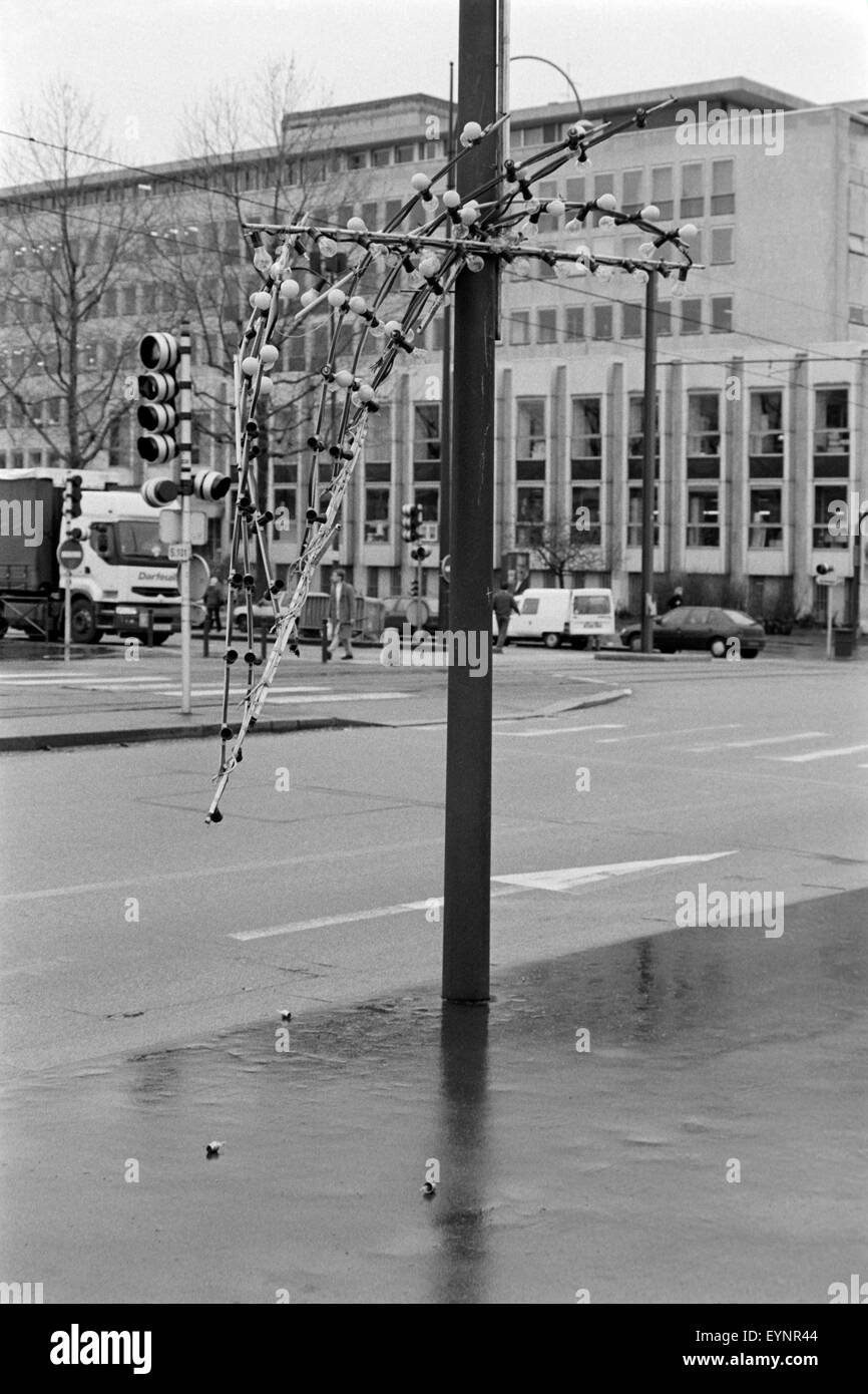 broken fairy lights amongst the damage caused by a mini tornado that