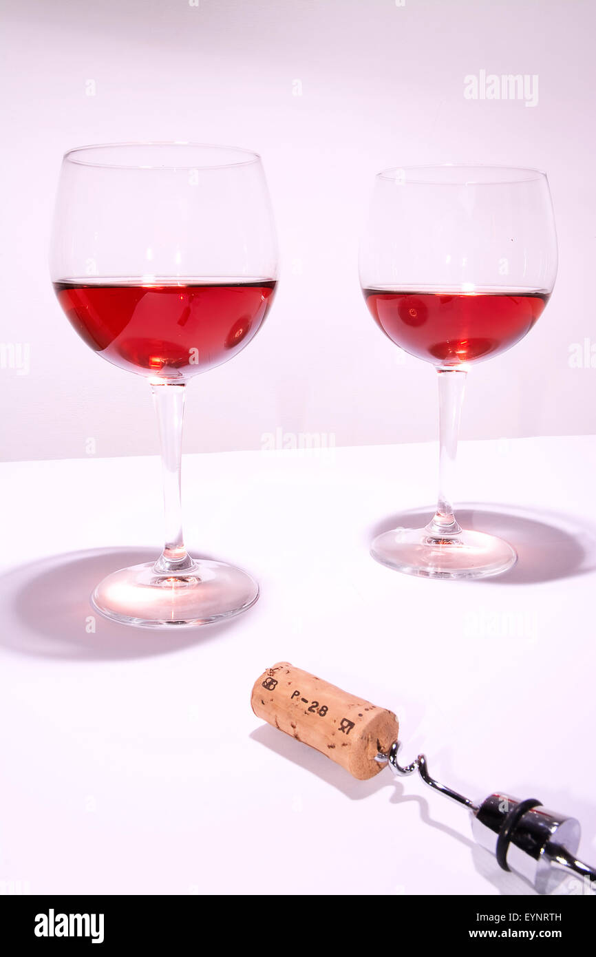 The taste of the wine just uncorked Stock Photo