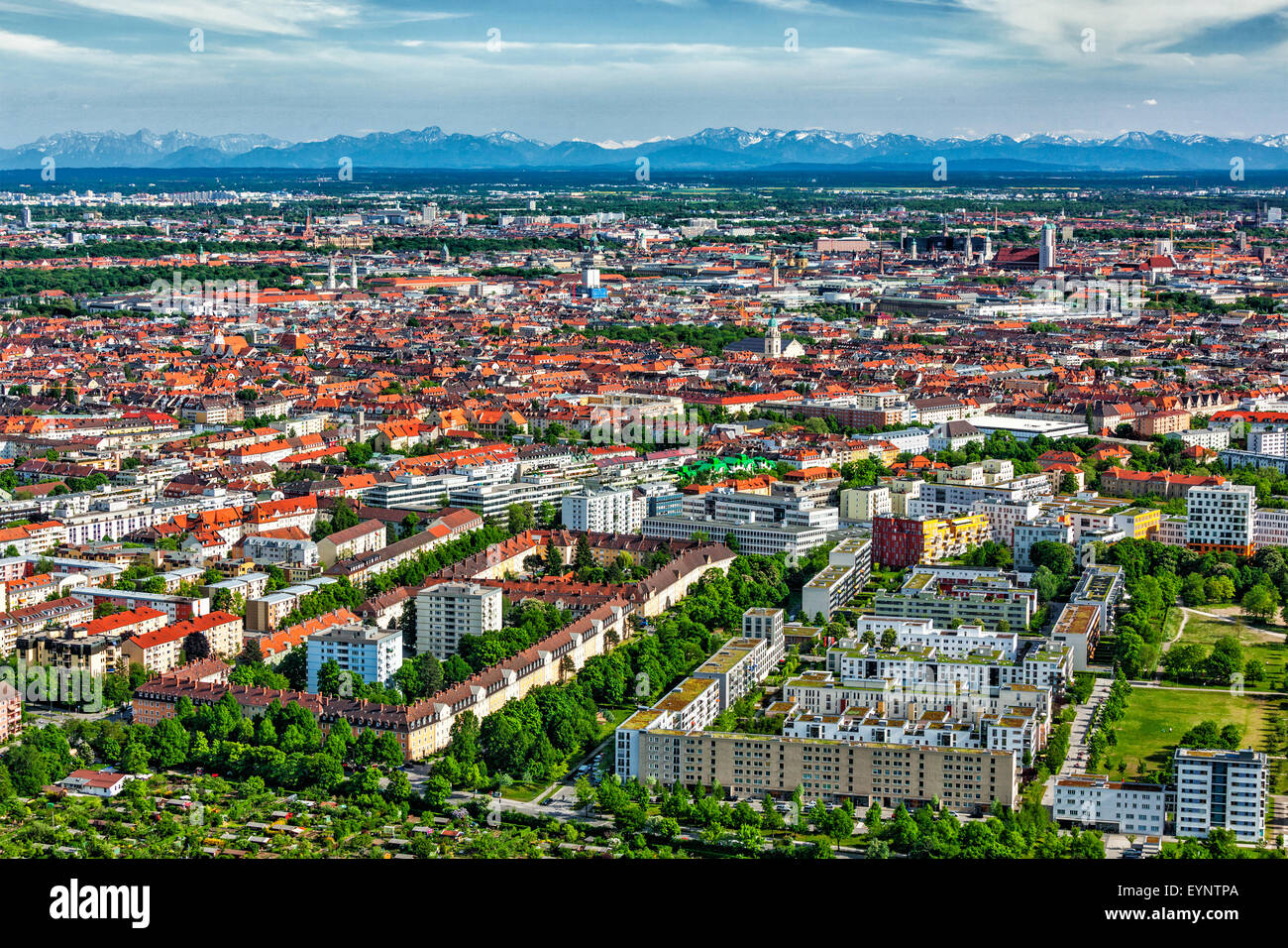 Aerial view of Munich. Munich, Bavaria, Germany Stock Photo