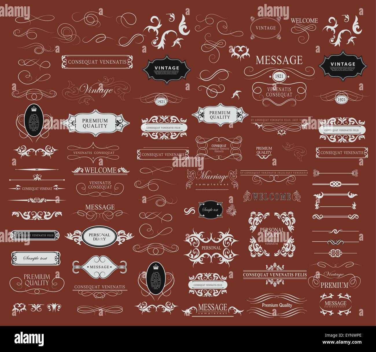 Set of calligraphic elements for design Stock Vector Image & Art - Alamy
