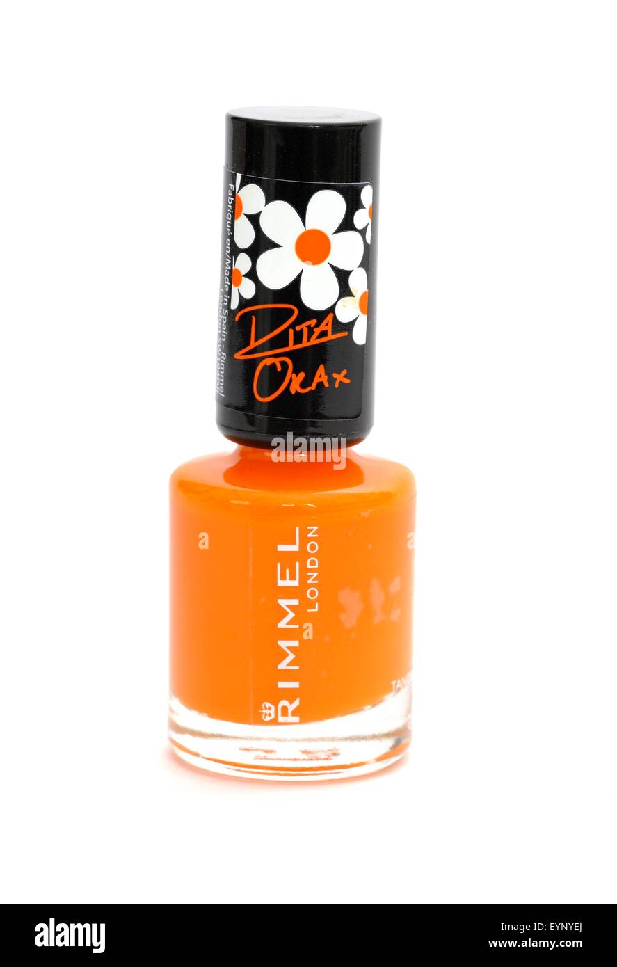 Rimmel London Rita Ora tangerine tent 60 seconds super shine nail polish Stock Photo