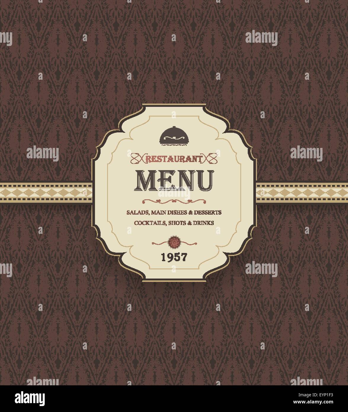 Vintage Restaurant Menu With Striped Background And Title Inscription ...