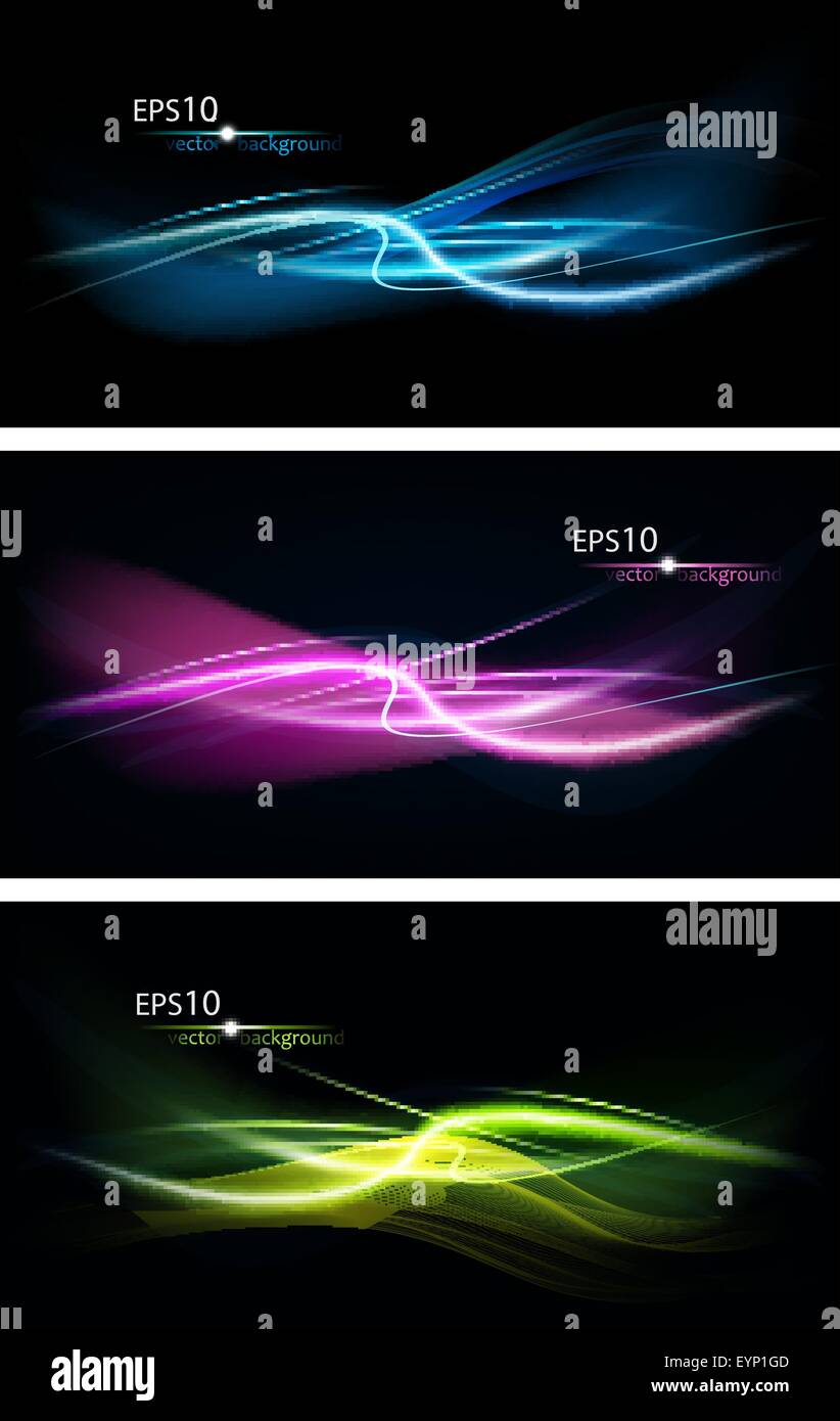 Set Of Abstract Design On A Black Background Stock Vector Image & Art ...