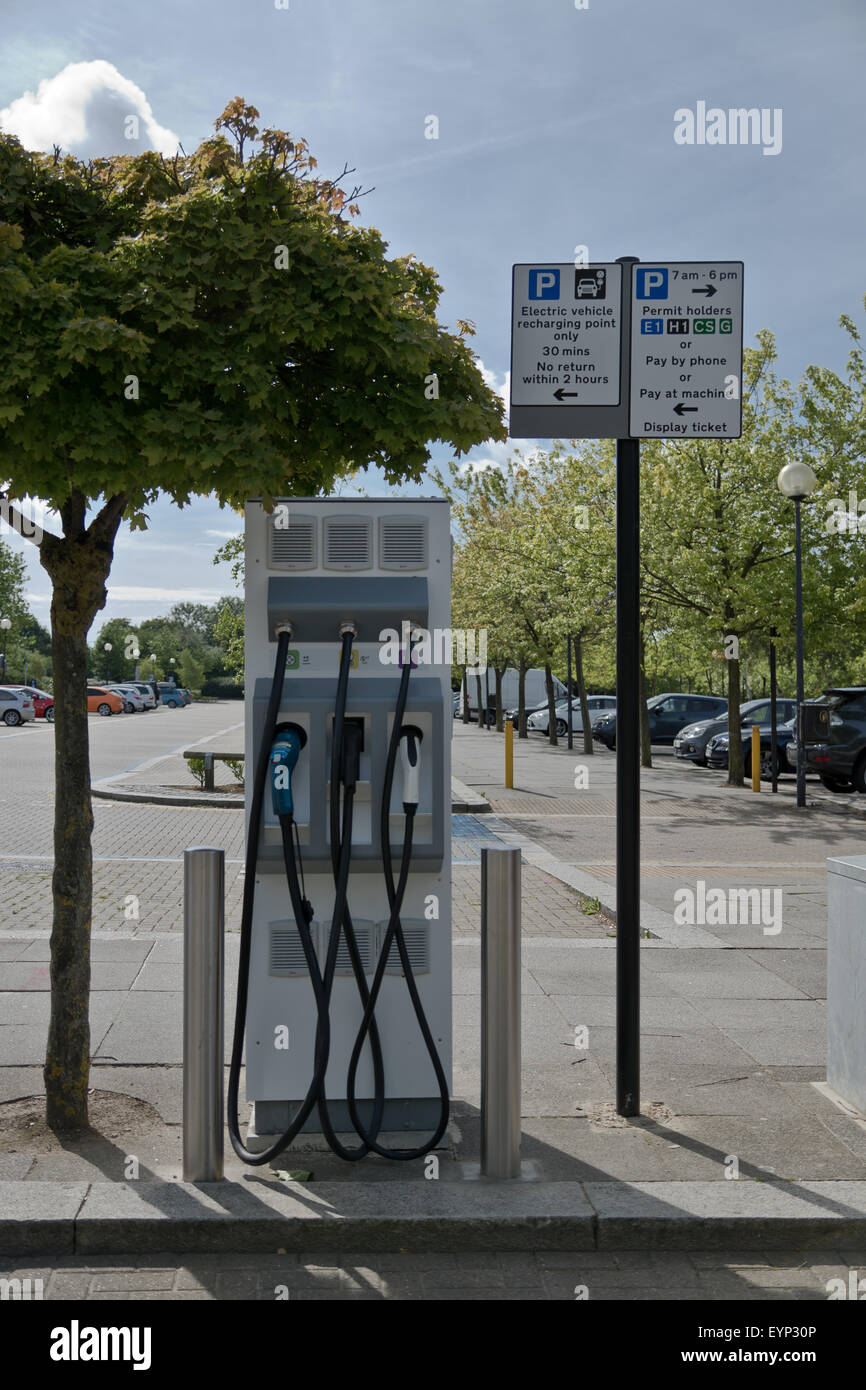 Charging points for electric vehicles in Milton Keynes Stock Photo