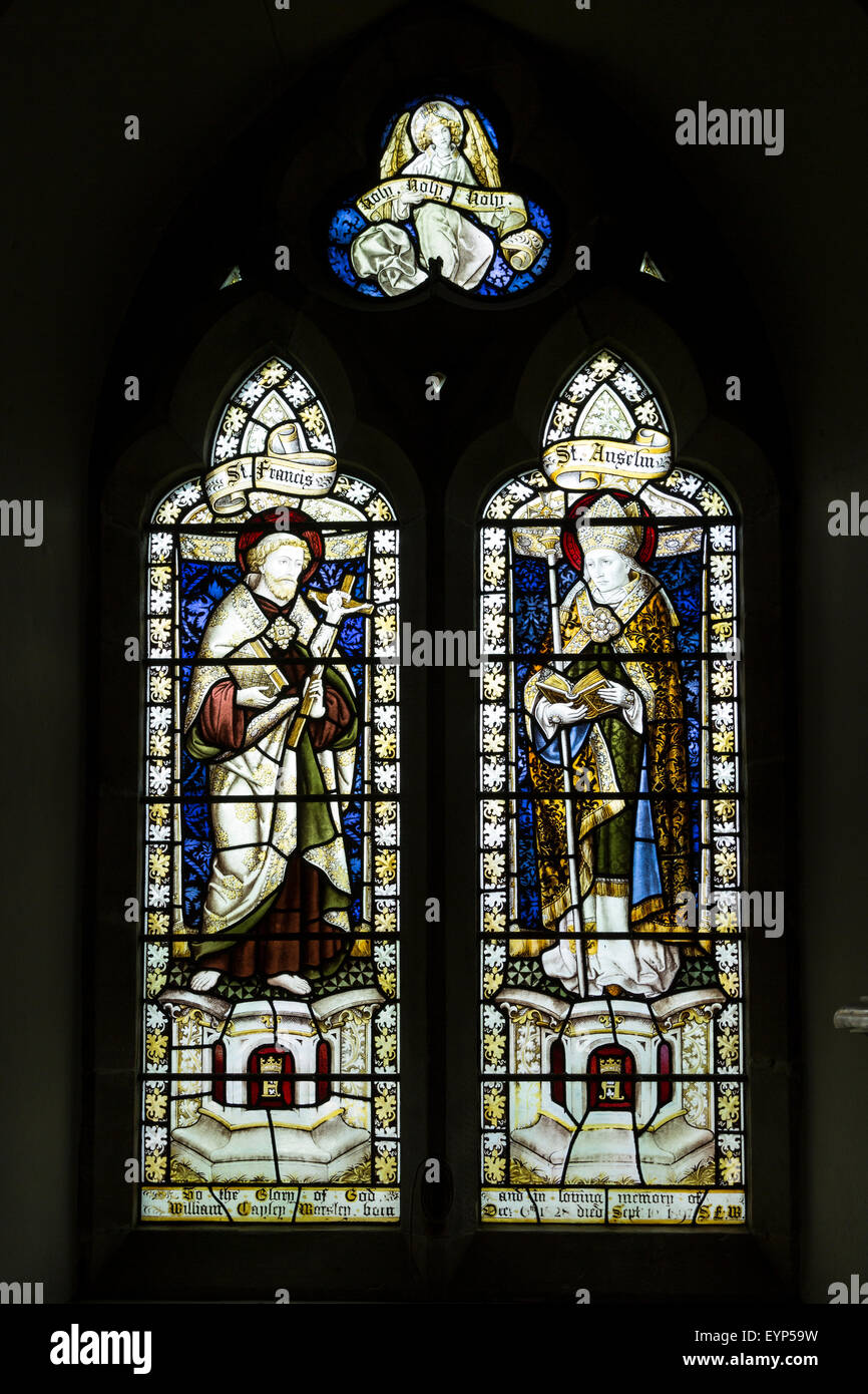 Stained glass window, All Saints Church, Hovingham, North Yorkshire Stock Photo