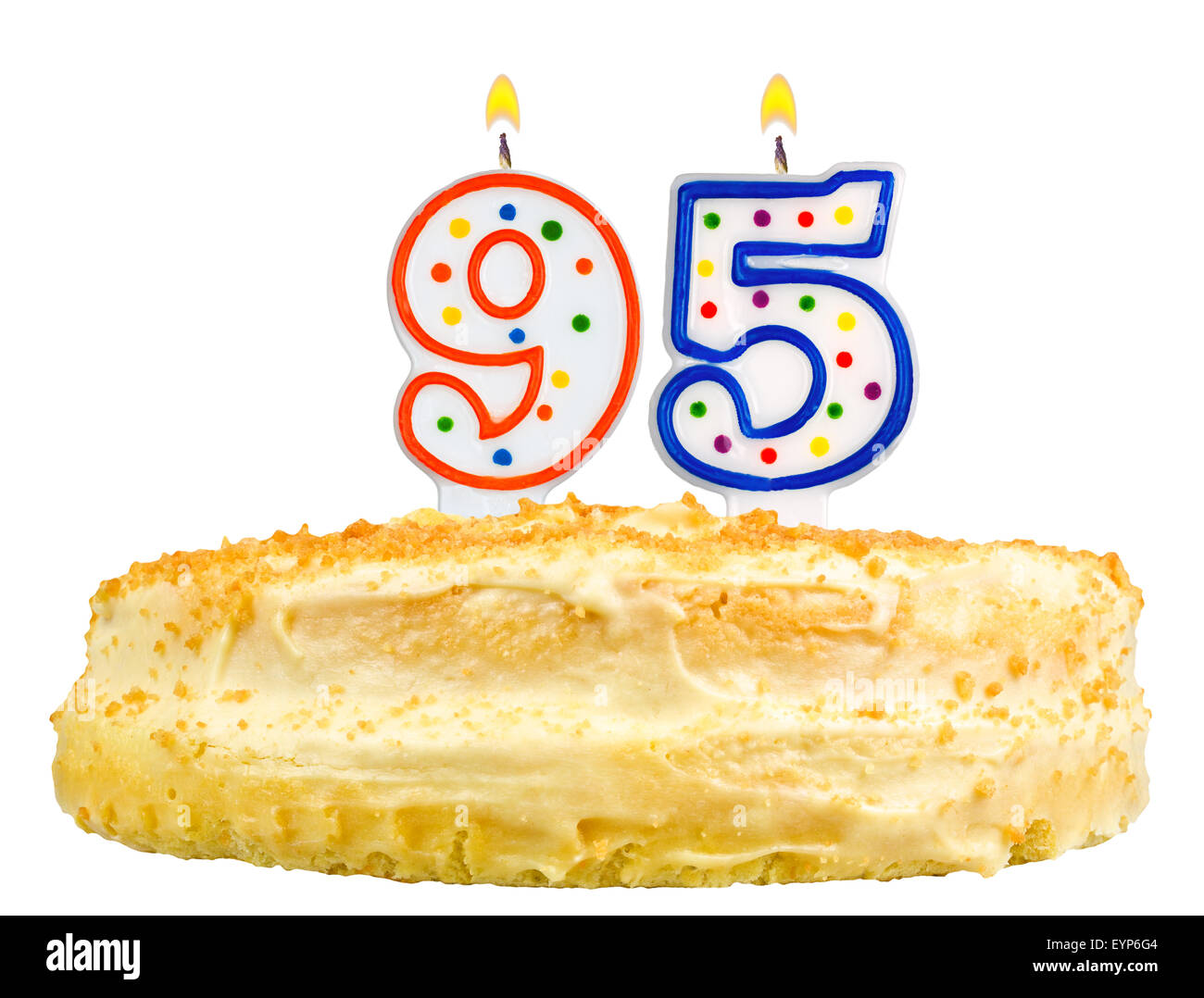 Diagram Birthday Cake Candles Number 95 Isolated Stock Photo