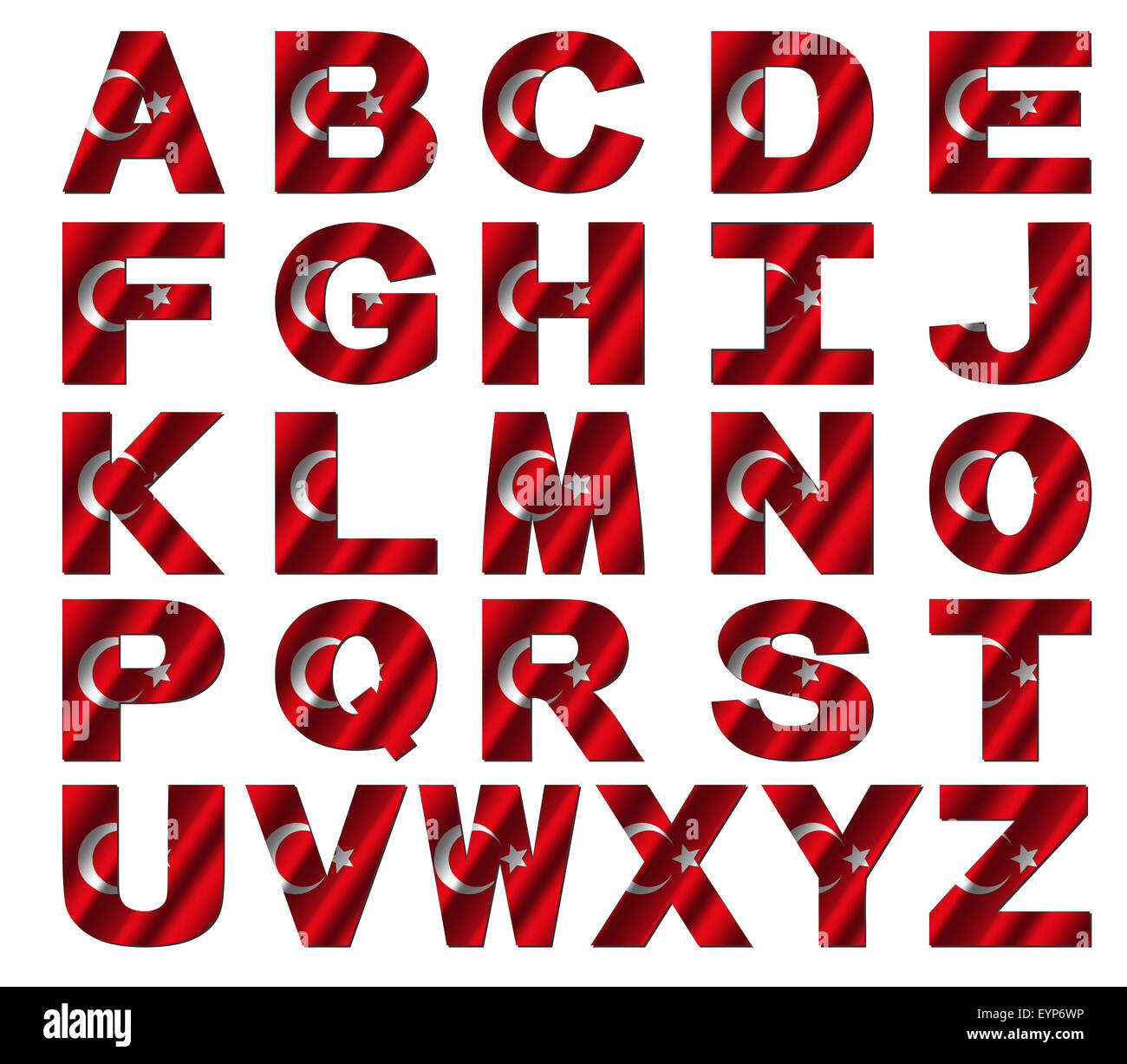 Turkey flag font isolated on white illustration Stock Photo Alamy