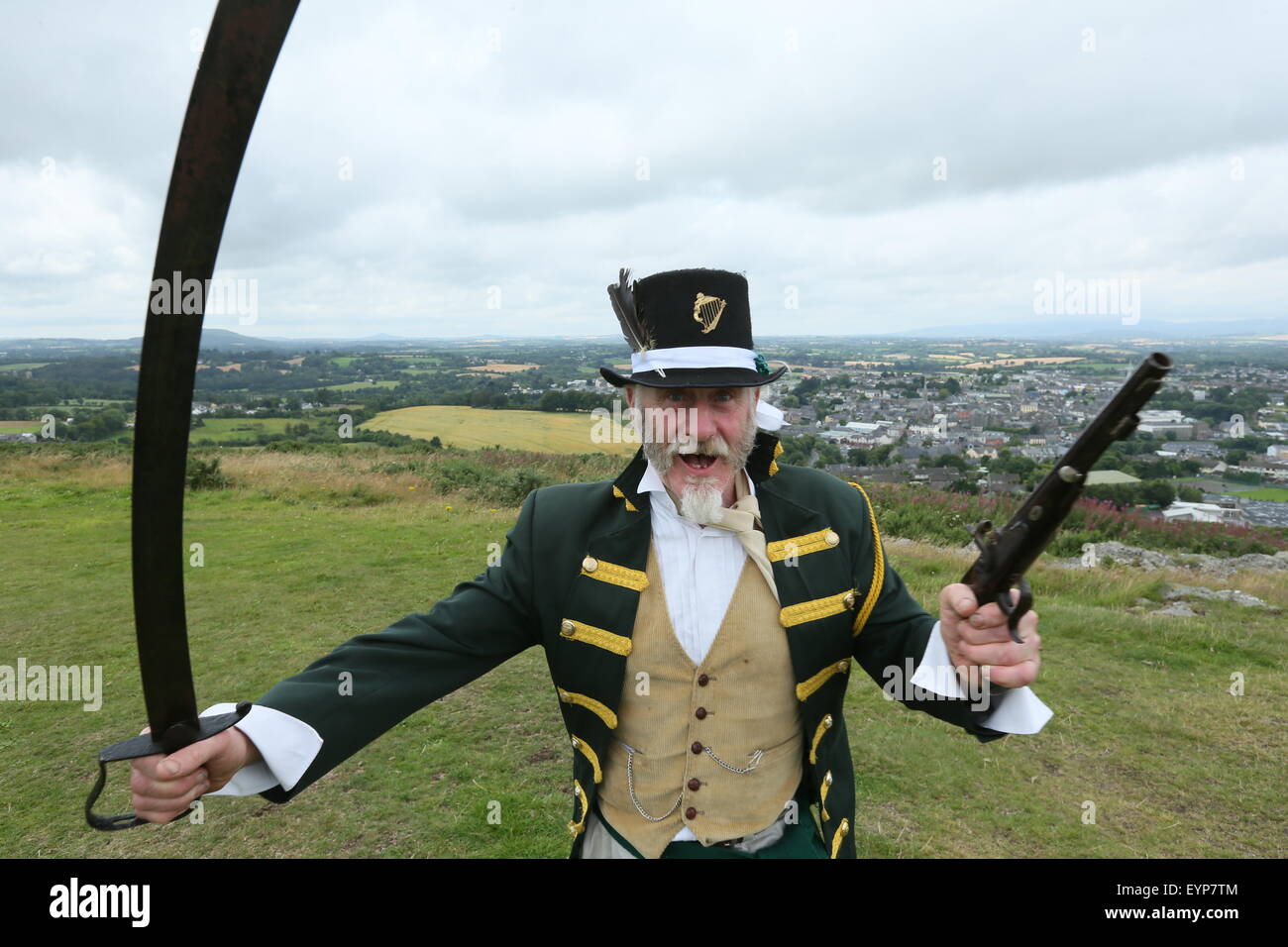 County Wexford, Ireland. 2nd Aug, 2015.A reenactor poses before the