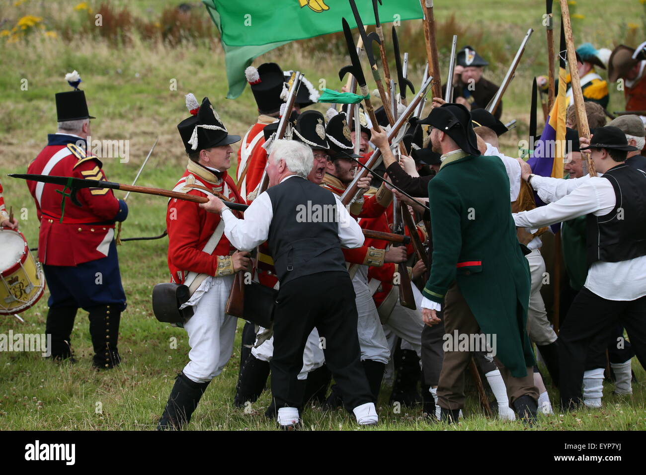 County Wexford, Ireland. 2nd Aug, 2015.Image from the Battle of Vinegar Hill reenactment near