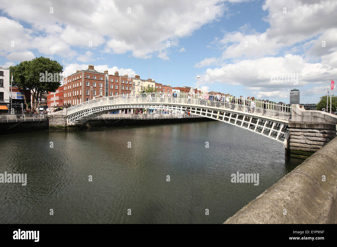 Ha'penny bridge over the river Liffey Dublin Ireland Stock Photo