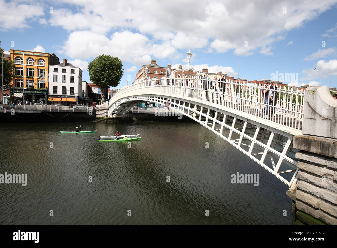 Ha'penny bridge over the river Liffey Dublin Ireland Stock Photo