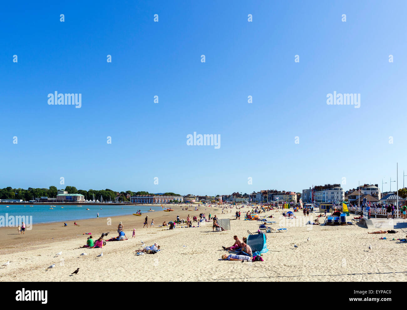 The town beach in Weymouth, Jurassic Coast, Dorset, England, UK Stock Photo