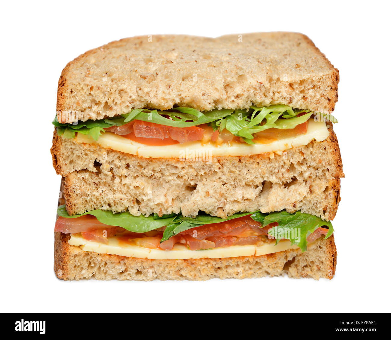 Sandwich, Cheese and Tomato, Cut Out. Stock Photo