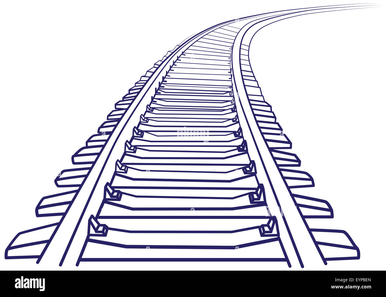 Curved endless Train track. | Stock vector | Colourbox