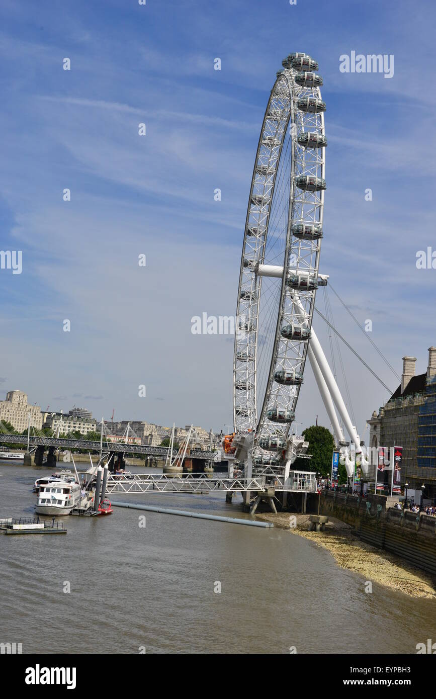 The London Eye in London in August 2015 Stock Photo