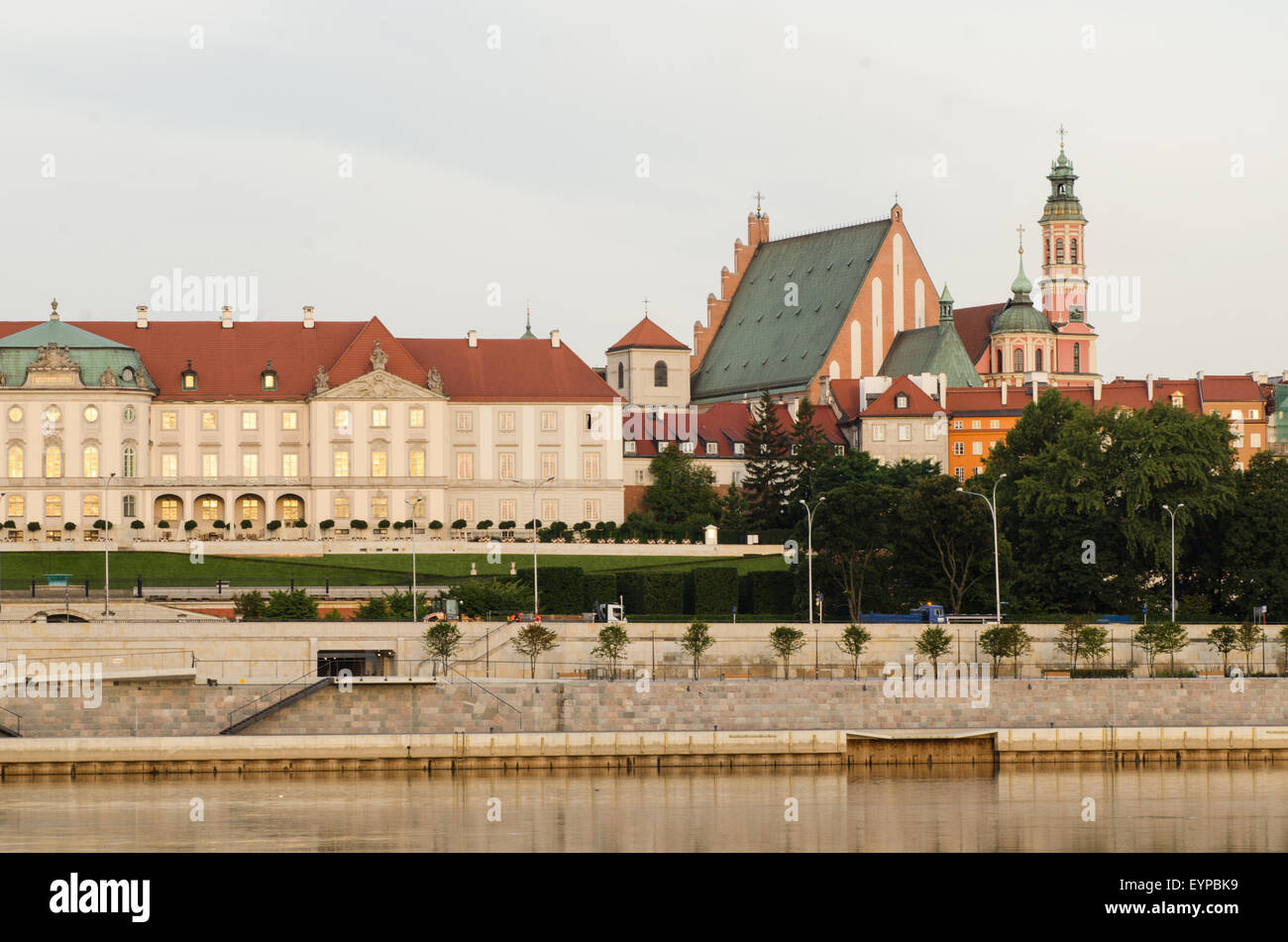 Warsaw Old Town view from Praga over Vistula River Stock Photo