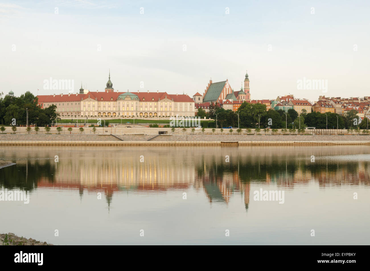 Warsaw Old Town view from Praga over Vistula River Stock Photo