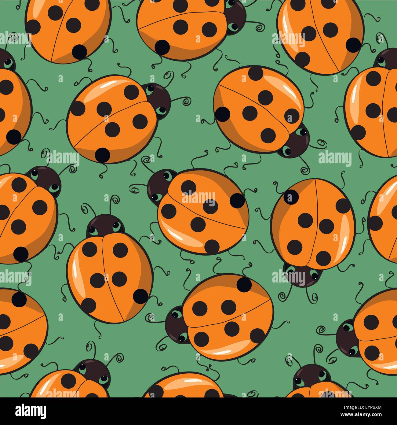 seamless background with ladybirds Stock Vector
