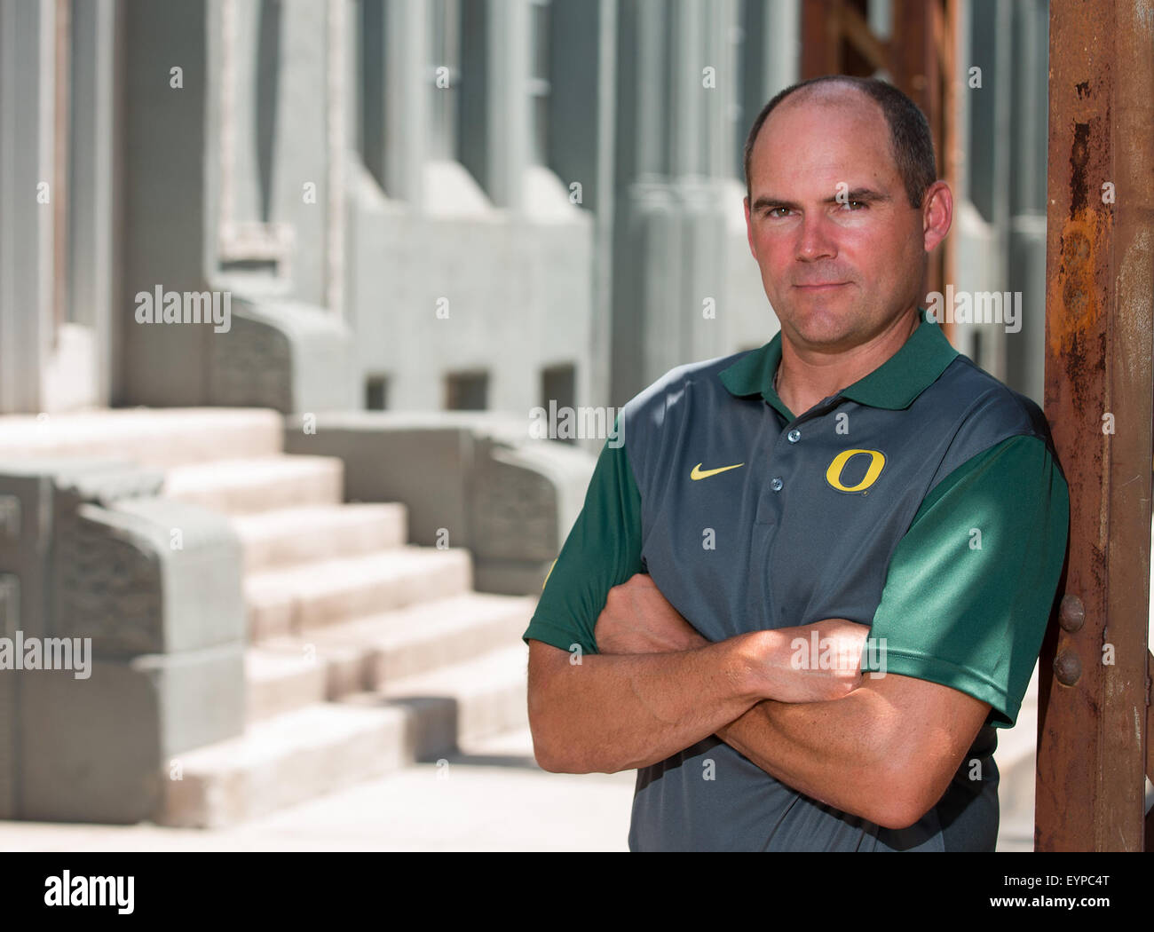 Burbank, CA. 31st July, 2015. Oregon Ducks head coach Mark Helfrich