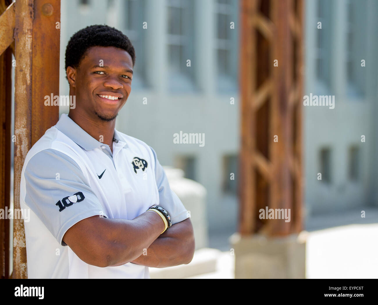 Burbank, CA. 31st July, 2015. Colorado Buffaloes linebacker Kenneth ...