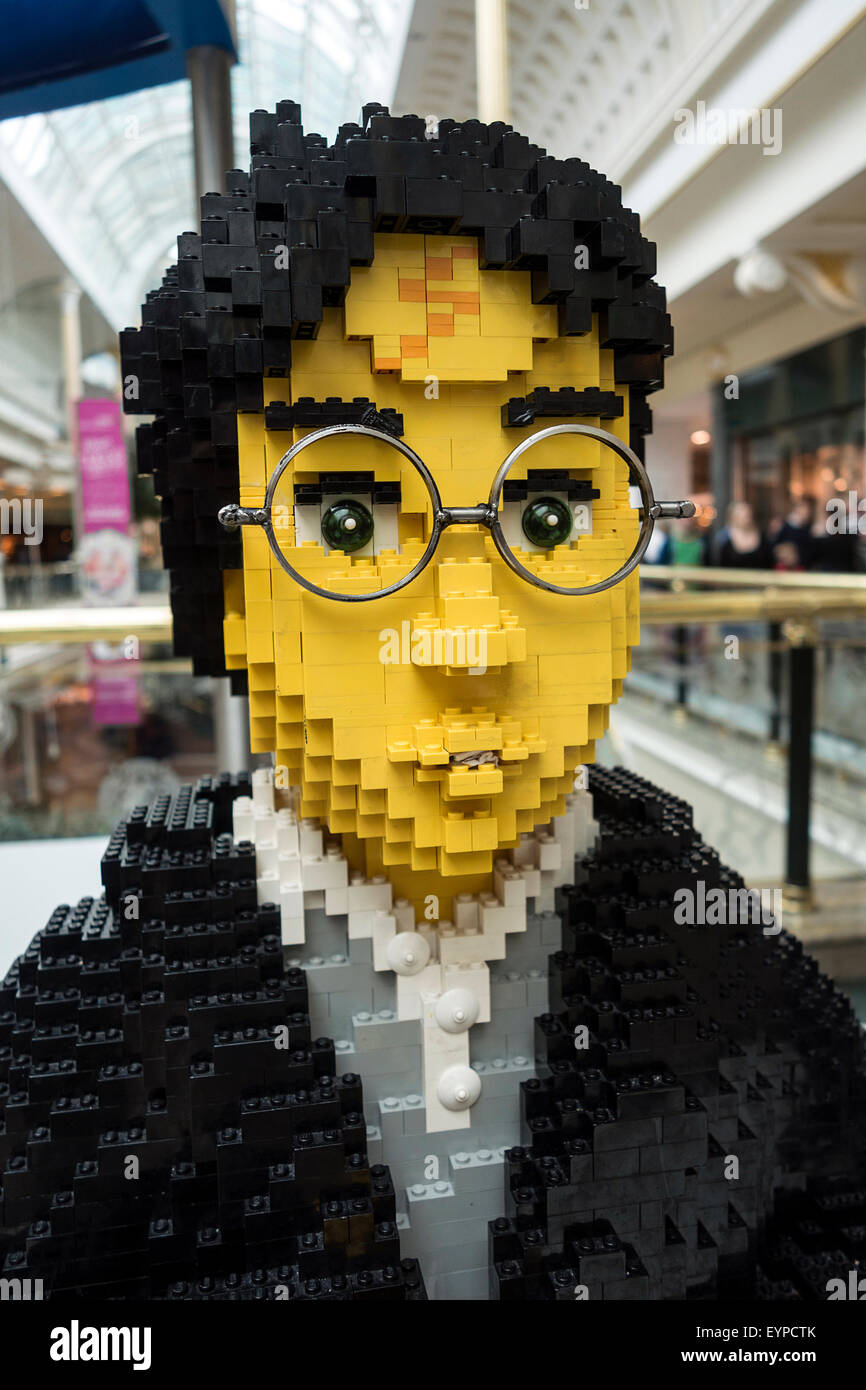 A Lego model of Harry Potter in the Trafford Centre, Manchester, UK Stock Photo