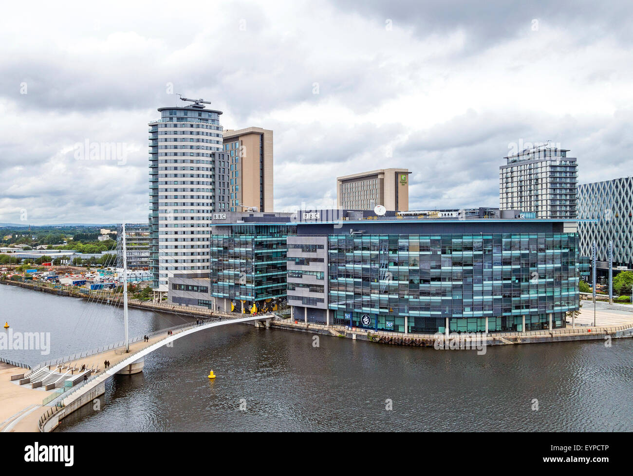 BBC buildings at Media City, Salford Quays, Manchester, England, UK Stock Photo