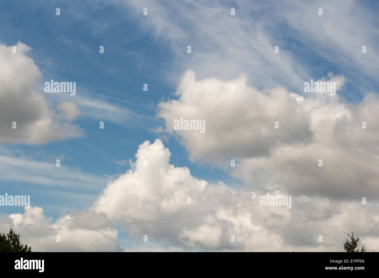 Cumulonimbus cloud formations building on a stormy day in Ontario, Canada Stock Photo